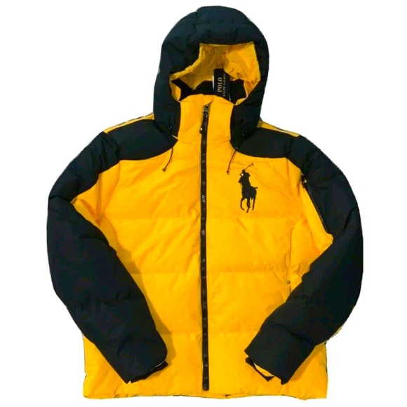 Polo Ralph Lauren Big Pony Puffer Jacket, Yellow and Black - Picture 6 of 10